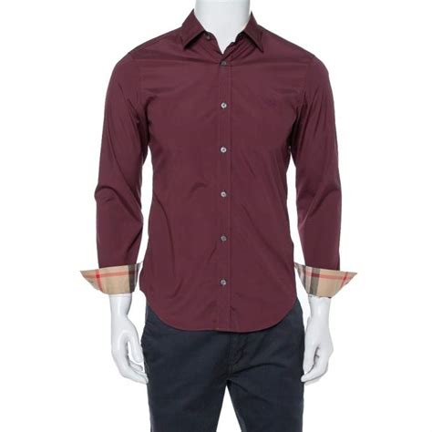 dark blue mens burberry shirt|burberry burgundy shirt design.